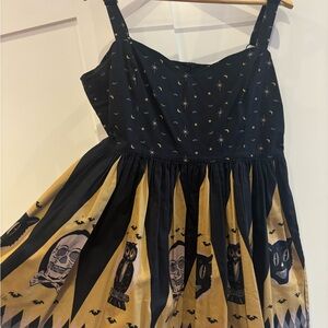 Black and Gold Halloween Goth Dress retro vintage inspired pin up